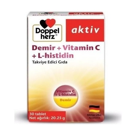 Doppelherz Aktiv Demir + Vitamin C + L-histidn 30 Tablet