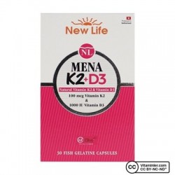 New Life Mena K2+D3 Natural...