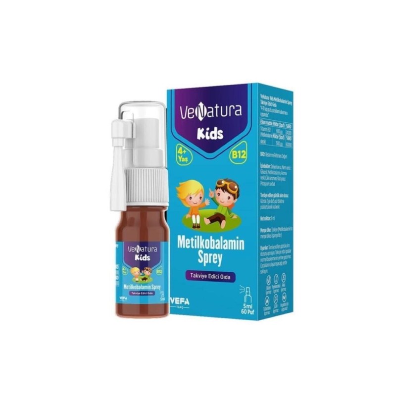 Venatura Kids B12 Metilkobalamin 5 ml 60 Puf Sprey