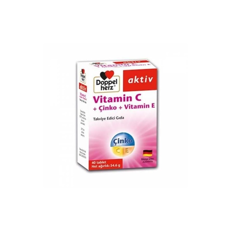 Doppelherz Aktiv Vitamin C + Çinko + Vitamin E 40 Tablet