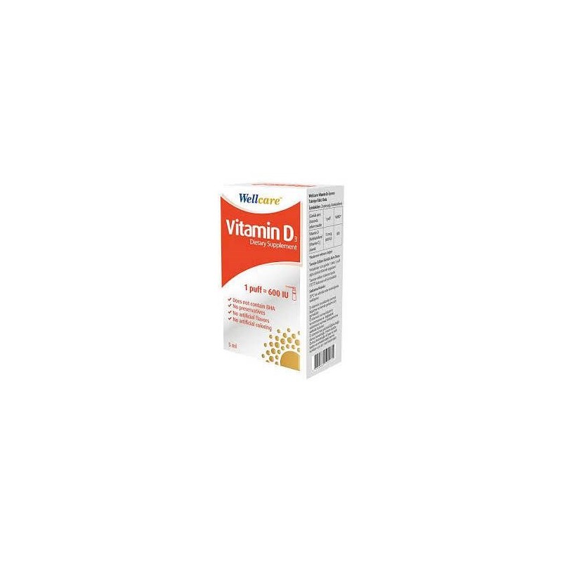 Wellcare Vitamin D3 600 IU 5ml Sprey