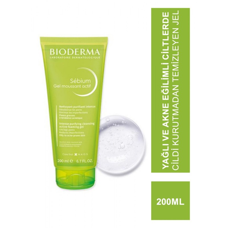 Bioderma Sebium Foaming Gel Tube 200 ml Karma ve Yağlı Ciltler Temizleme Jeli