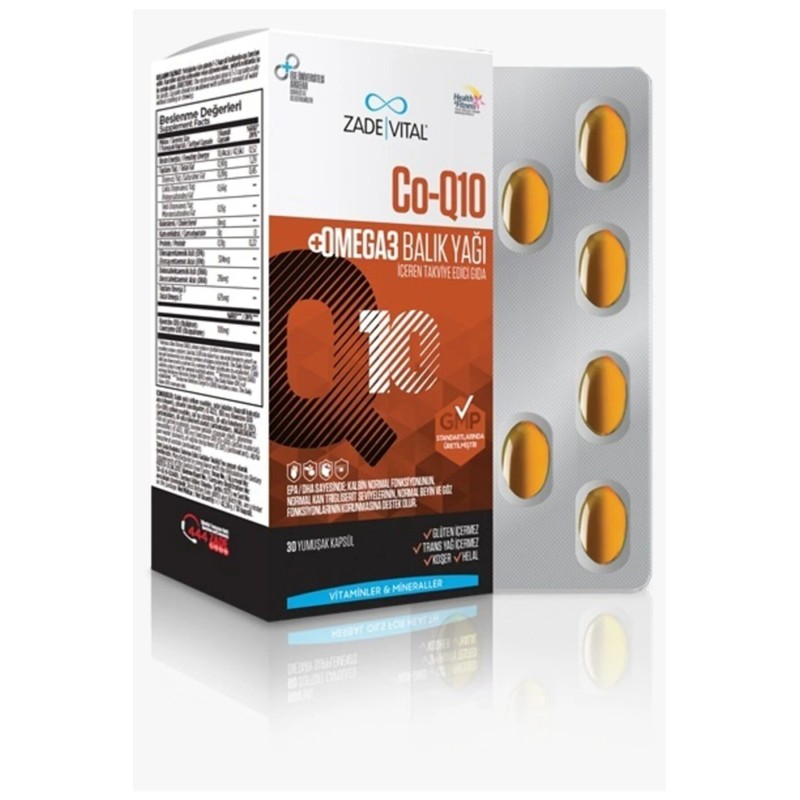 Zade Vital Koenzim Q10 Omega 3 30 Kapsül