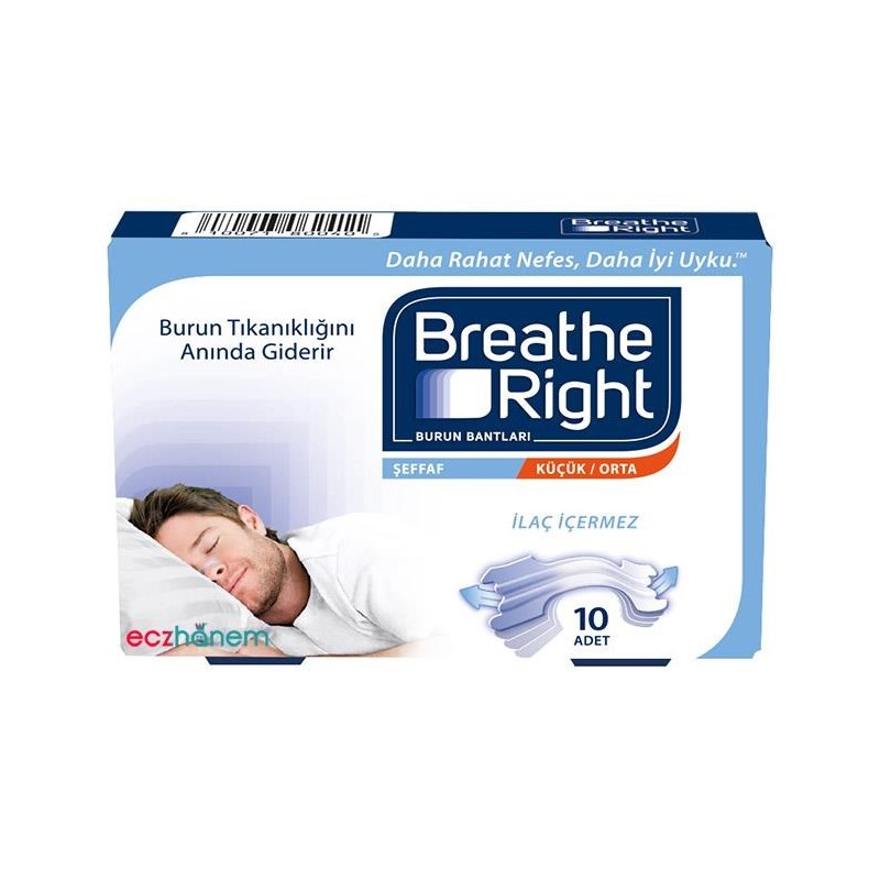 Breathe Right Hassas Ciltler İçin Şeffaf 10'lu Burun Bandı