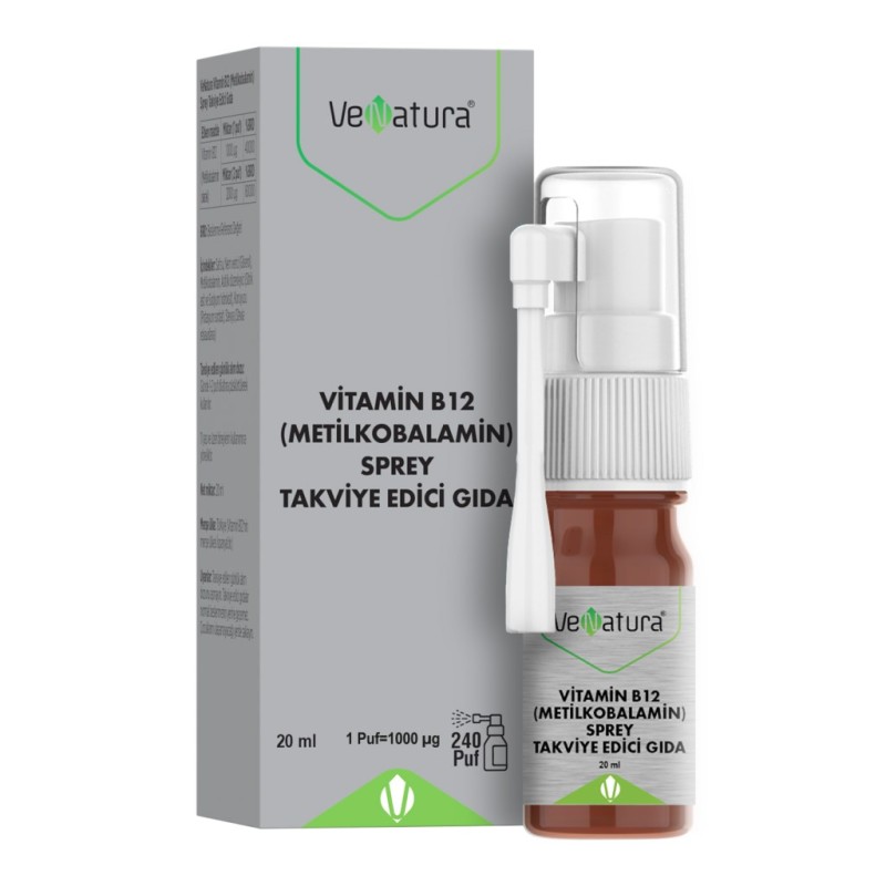 Venatura B12 Metilkobalamin Takviye Edici Gıda Sprey 20 ml