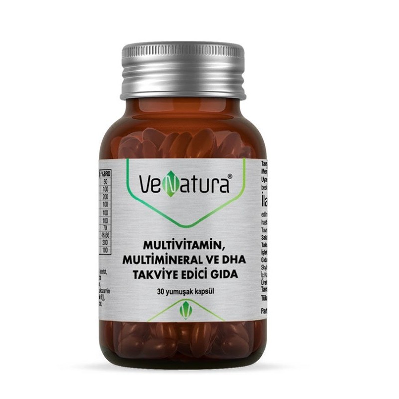 VeNatura Multivitamin, Multimineral ve DHA Takviye Edici Gıda 30 Yumuşak Kapsül