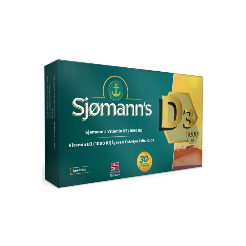 Sjomann's D3 1000 IU 30 Çiğneme Tableti