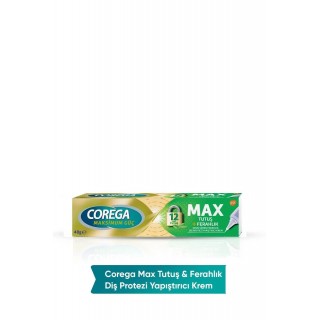 Corega Maksimum Güç Max Tutuş + Ferah Diş Protezi Yapıştırıcı Krem 40 gr