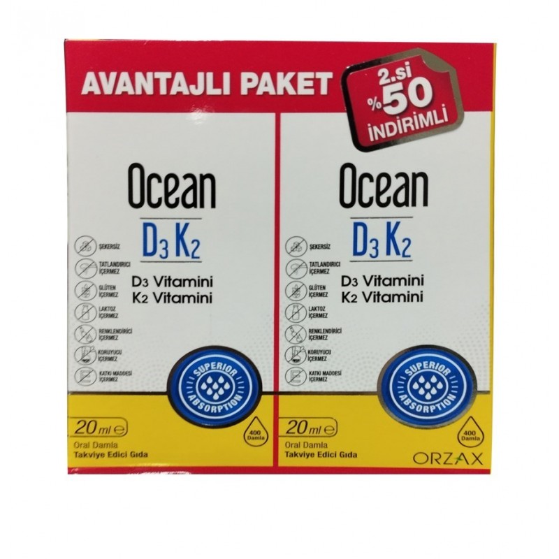 Ocean D3K2 2'li Paket 20 ml Damla