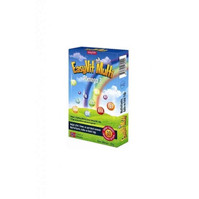 EasyVit Multi Omega 3 Multivitamin 30 Çiğnenebilir Jel Tablet