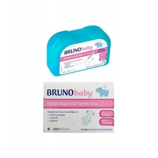 Bruno Baby Nazal Burun Aspiratörü 10'lu Yedek Uç + Nazal Aspiratör