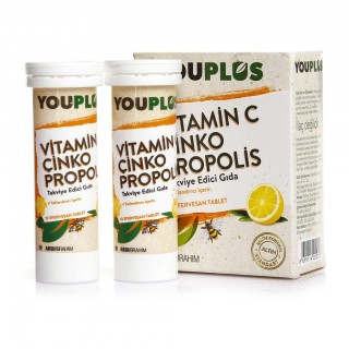 Youplus Vitamin C Çinko Propolis 20 Efervesan Tablet