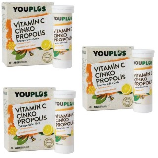 Youplus Vitamin C Çinko Propolis 20 Efervesan Tablet 3 lü Paket