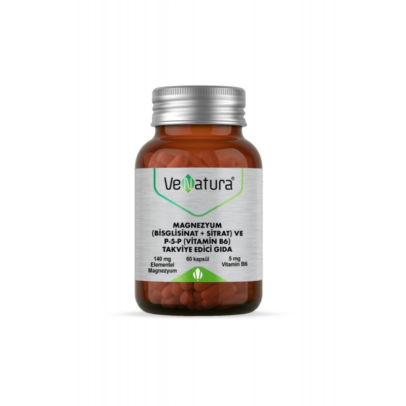 Venatura Magnezyum Bisglisinat+Sitrat+P5P+B6 60 Kapsül
