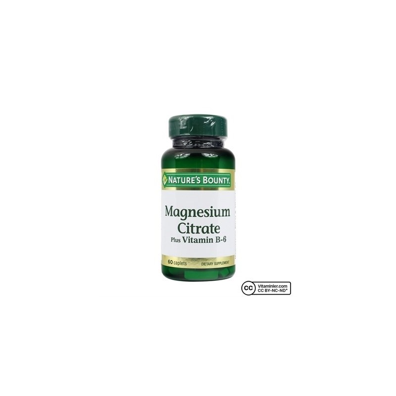 Nature s Bounty Magnesium Citrate Plus with Vitamin B6 60 Kapsül