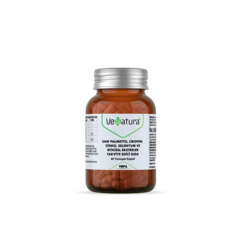 Venatura Saw Palmetto, Likopen, Çinko, Selenyum ve Bitkisel Ekstreler 60 Kapsül