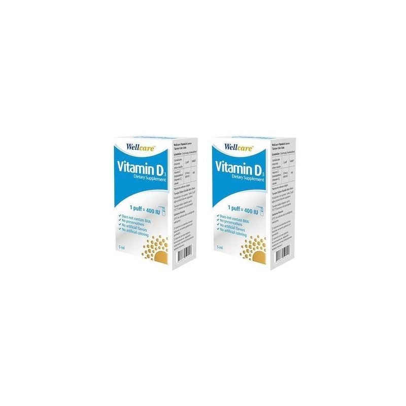 Wellcare Vitamin D3 400 IU Sprey 5 ml 2 Adet