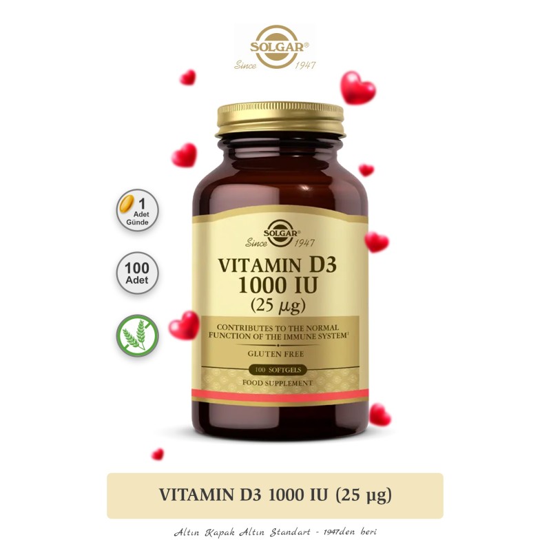 Vitamin D3 1000ıu 100 Kapsül