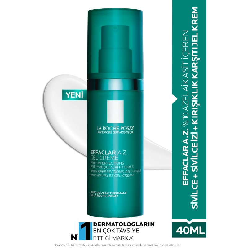 Effaclar A.Z. %10 Azelaik Asit İçeren Sivilce & Sivilce İzi & Kırışıklık Karşıtı Jel Krem 40ml