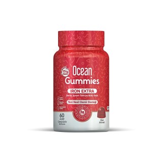 Ocean Gummies Iron Extra Demir İçeren Takviye Edici Gıda 60 Adet Çİğnenebilir Jel Form