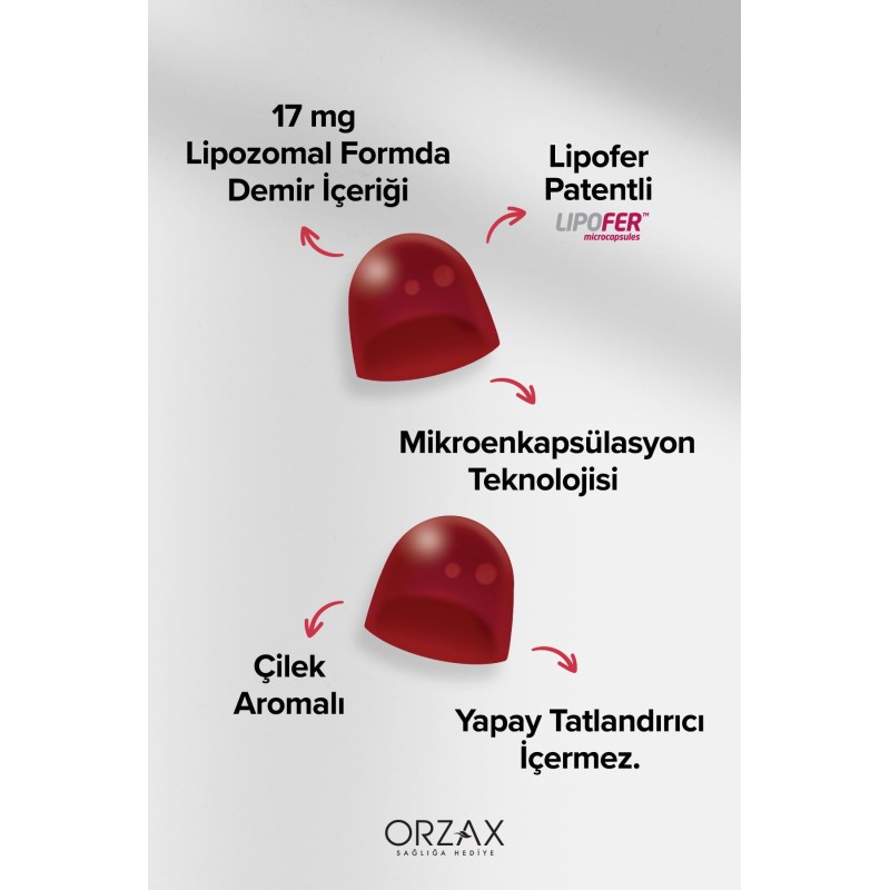 Ocean Gummies Iron Extra Demir İçeren Takviye Edici Gıda 60 Adet Çİğnenebilir Jel Form